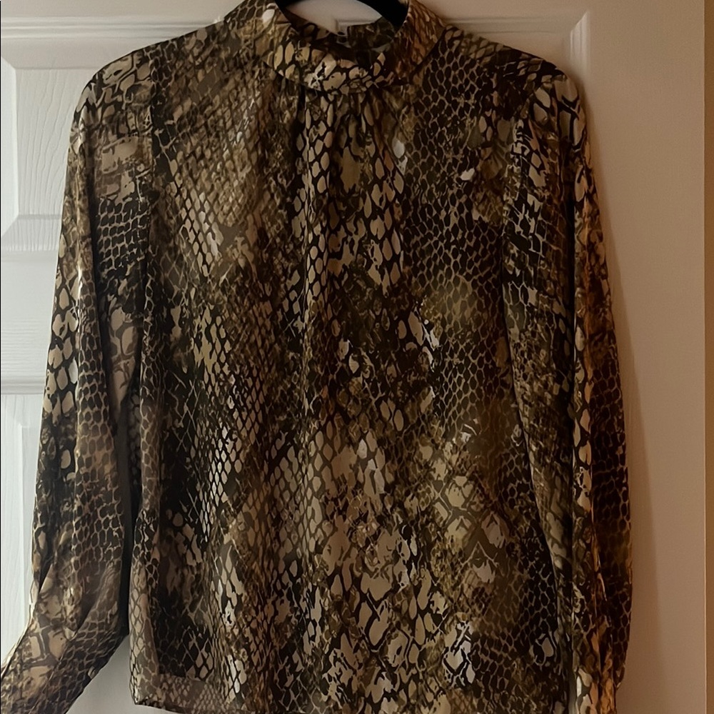 Snake Print Long Sleeve Blouse